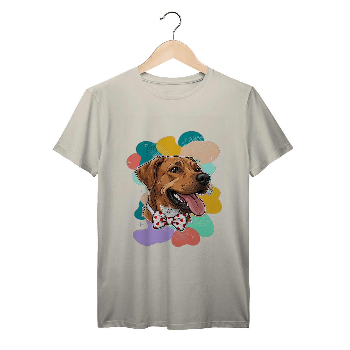 Nome do produto: T-Shirt Prime Unissex - Cachorro Caramelo de Gravata