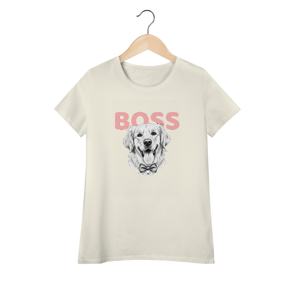 Nome do produto: Baby Look Feminina Golden Boss – Camiseta Estilosa para Mães de Pet