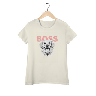 Nome do produto Baby Look Feminina Golden Boss – Camiseta Estilosa para Mães de Pet
