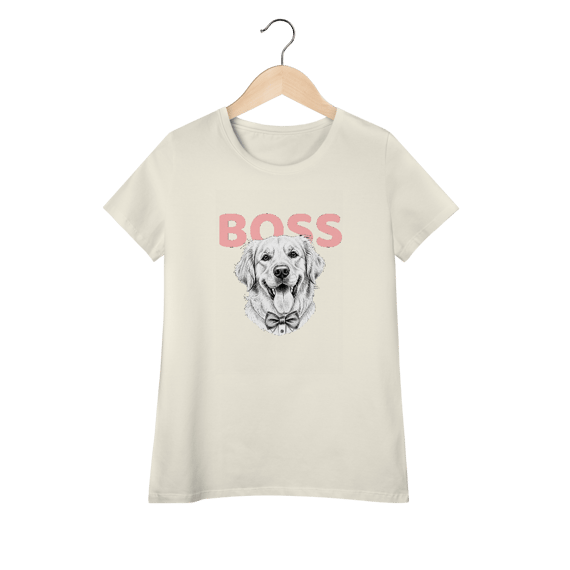 Baby Look Feminina Golden Boss – Camiseta Estilosa para Mães de Pet