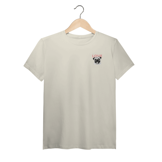 T-Shirt Pima Pug Love – Camiseta Fofa e Premium para Pet Lovers