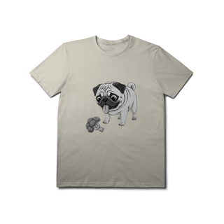 Nome do produto T-Shirt Prime Pug & Brócolis – Camiseta Divertida para Pet Lovers