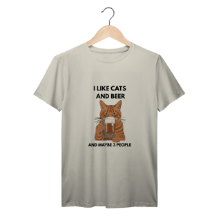 Nome do produto T-Shirt Prime Cat & Beer – Camiseta Premium para Amantes de Gatos com Estilo