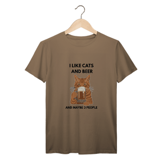 Nome do produto T-Shirt Prime Cat & Beer – Camiseta Premium para Amantes de Gatos com Estilo