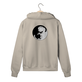 Nome do produto Moletom com Zíper e Capuz Gato Yin Yang | Versatilidade e Estilo