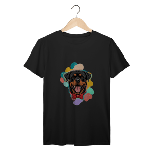 Nome do produto T-Shirt Prime Unissex Rottweiler Elegante com Gravata Borboleta