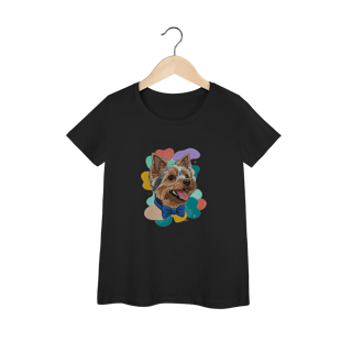 Nome do produto Camisa Feminina Baby Long Prime - Yorkshire com Gravata