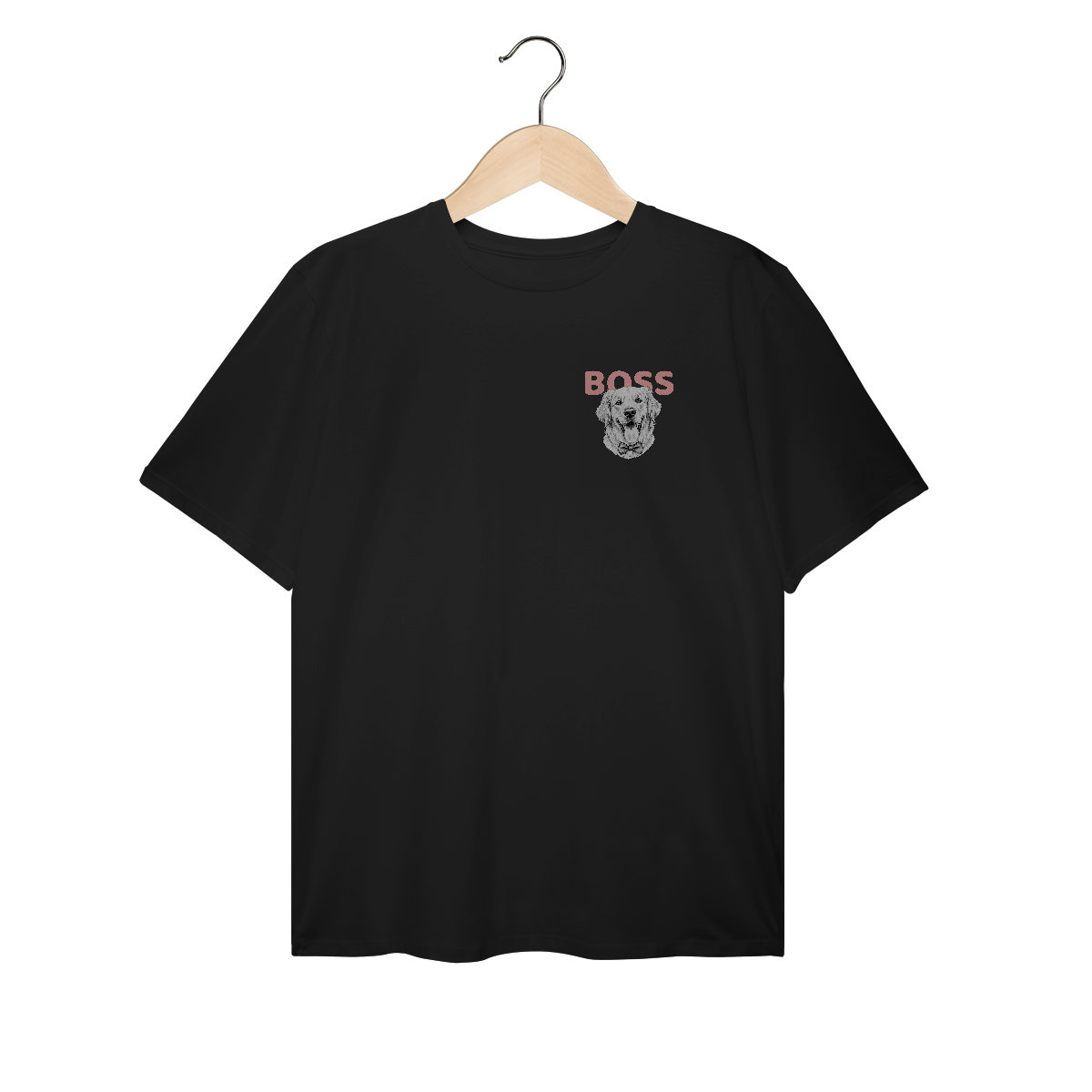 Nome do produto: T-Shirt Plus Size Golden Boss – Camiseta Pet Lover Estilosa