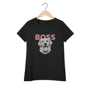 Nome do produto Baby Look Feminina Golden Boss – Camiseta Estilosa para Mães de Pet