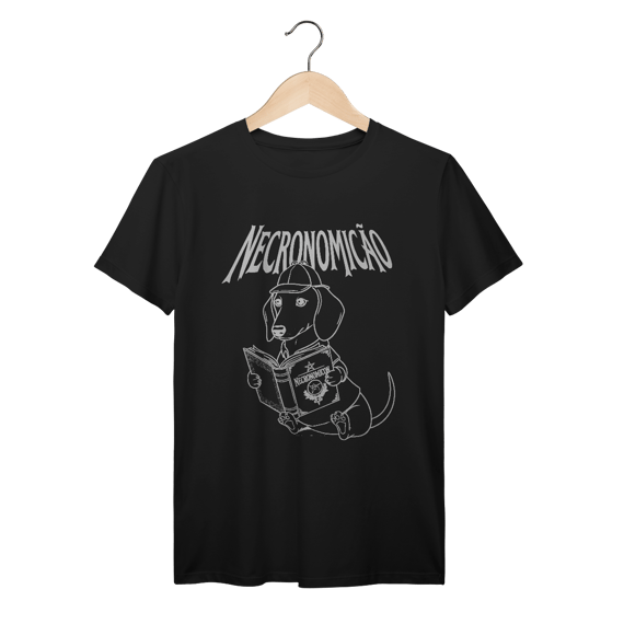 T-Shirt Unissex Necronomicão - Estampa Dog Lovecraft