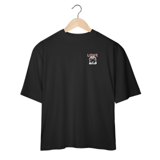 Nome do produto Camisa Oversized Pug Love – Camiseta Pet Lover com Estampa Fofa