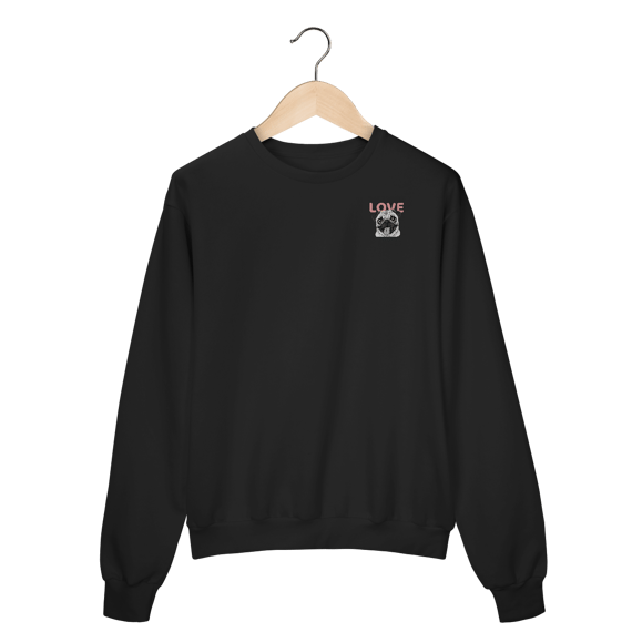 Moletom Fechado Pug Love – Estampa Fofa de Cachorro (Sem Bolso)