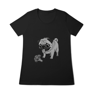 Nome do produto Baby Look Pug & Brócolis – Camiseta Feminina Pet Lover Divertida