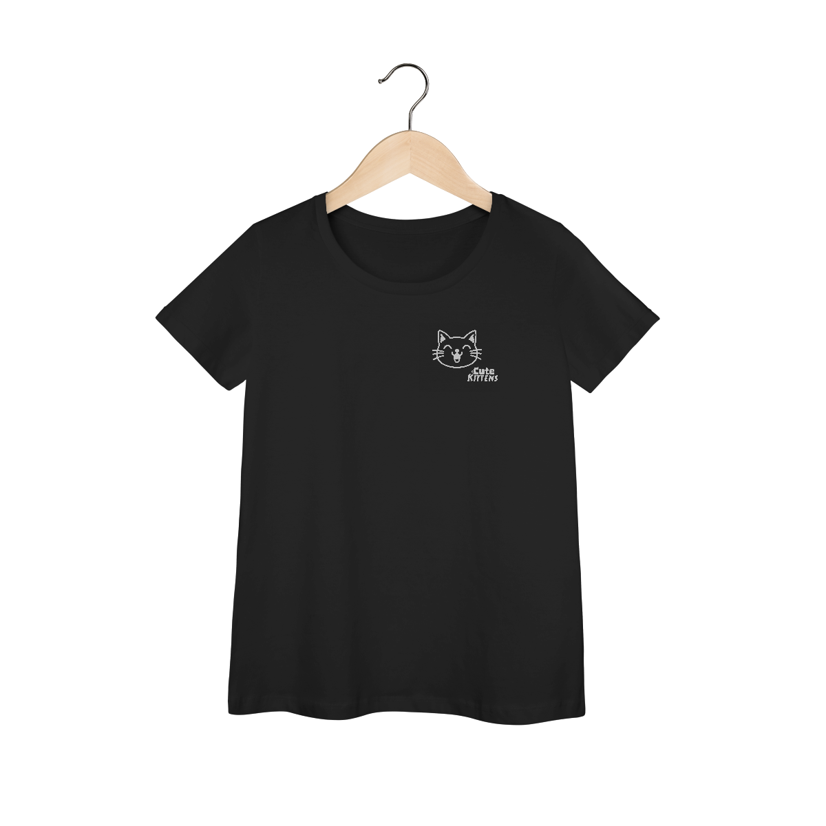 Nome do produto: Baby Look Feminina Gato Cute Kittens - Blusa de Gatinho Justa