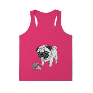 Nome do produto Regata Fem Dry UV Pug & Brócolis – Esportiva, Divertida e Pet Lover