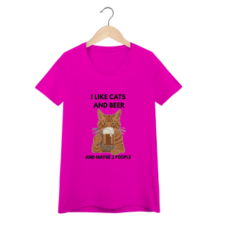 Nome do produto Baby Long Quality Cat & Beer – Camiseta Feminina para Amantes de Gatos e Cerveja