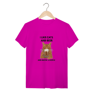 Nome do produto T-Shirt Quality Cat & Beer – Camiseta Unissex para Amantes de Gatos e Cerveja