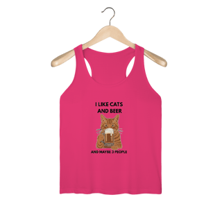 Nome do produto Regata Fem Dry UV Cat & Beer – Estampa Divertida e Proteção Solar para Pet Lovers