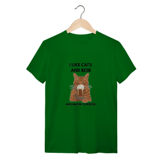 Nome do produto T-Shirt Quality Cat & Beer – Camiseta Unissex para Amantes de Gatos e Cerveja