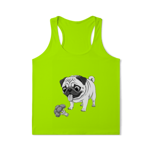 Nome do produto Regata Fem Dry UV Pug & Brócolis – Esportiva, Divertida e Pet Lover