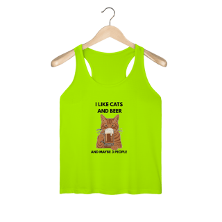 Regata Fem Dry UV Cat & Beer – Estampa Divertida e Proteção Solar para Pet Lovers