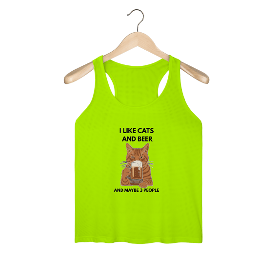 Regata Fem Dry UV Cat & Beer – Estampa Divertida e Proteção Solar para Pet Lovers