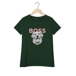 Nome do produto Baby Look Feminina Golden Boss – Camiseta Estilosa para Mães de Pet
