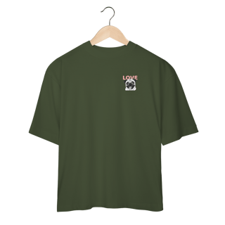 Nome do produto Camisa Oversized Pug Love – Camiseta Pet Lover com Estampa Fofa