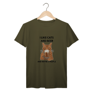 Nome do produto T-Shirt Prime Cat & Beer – Camiseta Premium para Amantes de Gatos com Estilo