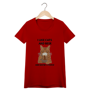 Nome do produto Baby Long Quality Cat & Beer – Camiseta Feminina para Amantes de Gatos e Cerveja