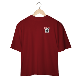 Nome do produto Camisa Oversized Pug Love – Camiseta Pet Lover com Estampa Fofa