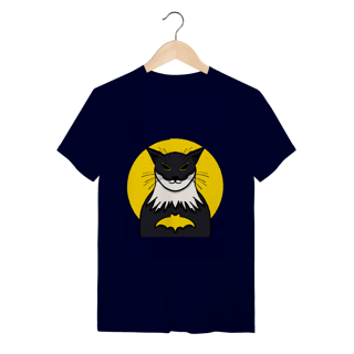 Nome do produtoCamiseta Bat-Gato: O Herói Felino da Noite - Moda Geek
