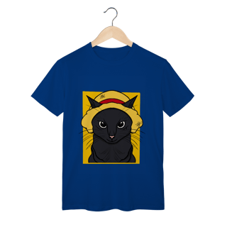 Nome do produtoCamiseta Gato Chapéu de Palha: A Aventura Felina Começa!