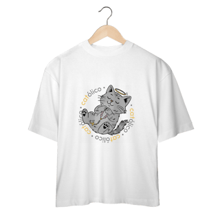 Nome do produtoCamiseta Oversized com Estampa Gato Católico | Catmosfera