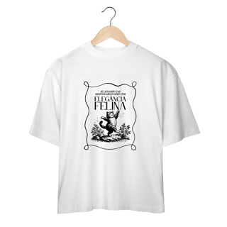 Nome do produtoCamiseta Oversized Fugindo Responsabilidades com Elegância Felina | Catmosfera