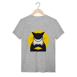 Nome do produtoCamiseta Bat-Gato: O Herói Felino da Noite - Moda Geek