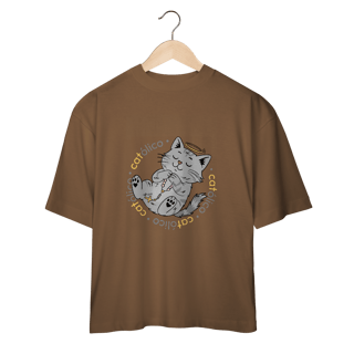 Nome do produtoCamiseta Oversized com Estampa Gato Católico | Catmosfera