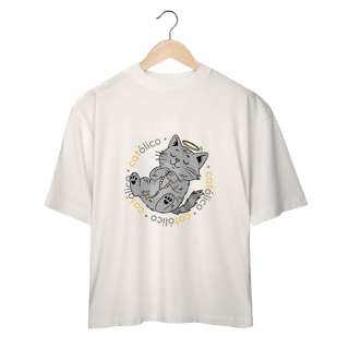 Nome do produtoCamiseta Oversized com Estampa Gato Católico | Catmosfera