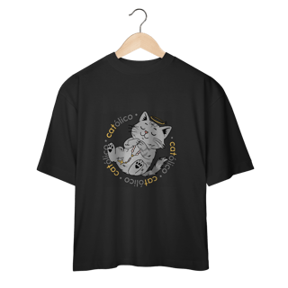 Nome do produtoCamiseta Oversized com Estampa Gato Católico | Catmosfera