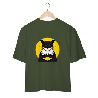 Nome do produtoCamiseta Oversized Bat-Gato: O Herói Felino da Noite - Moda Geek