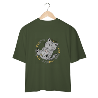 Nome do produtoCamiseta Oversized com Estampa Gato Católico | Catmosfera