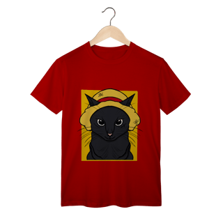 Nome do produtoCamiseta Gato Chapéu de Palha: A Aventura Felina Começa!