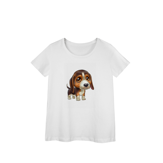 Camisa Baby Look Prime Meu Filhote de Beagle 100% Algodão