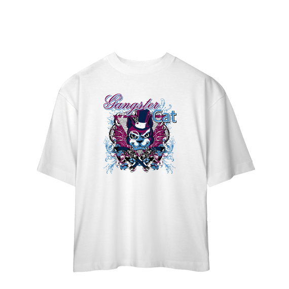 Camiseta Oversized Gangster Cat