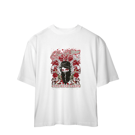Camiseta Oversized Los Aztecas Cold Deads Hands