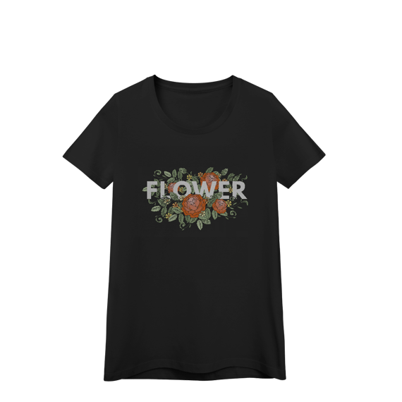 Camisa Baby Look Quality Flower