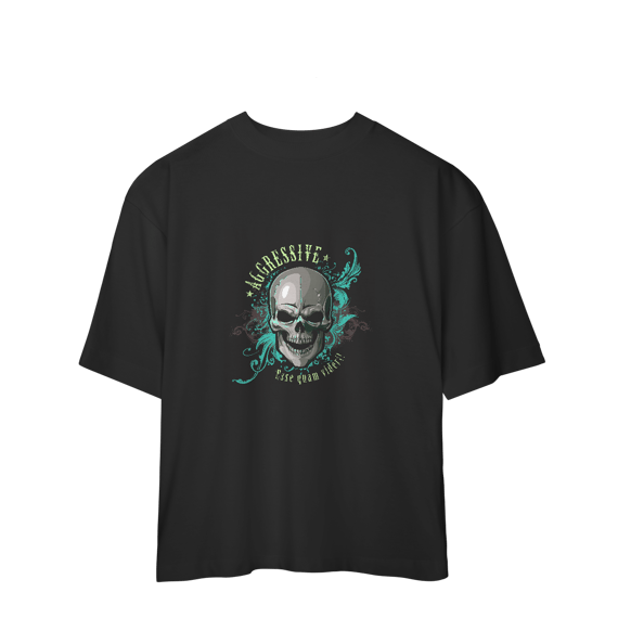 Camiseta Oversized Aggressive Skull