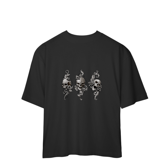 Camiseta Oversized Three Skulls
