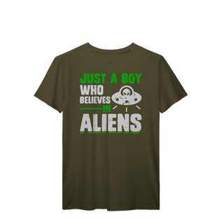 Nome do produto Camiseta T-Shirt Prime Apenas um garoto que acredita em alienígenas
