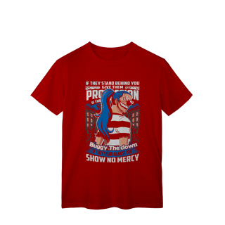 Nome do produto Camisa T-Shirt Classic Buggy One Piece – O Carisma Caótico do Palhaço Pirata